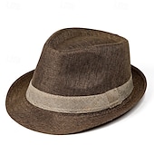 olcso Fedora kalap-Férfi Kentucky Derby Hat Szalmakalap Keménykalap Fekete Sötétszürke ágynemű Divat Alkalmi Utca Napi Színes Fényvédő Légáteresztő