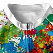 abordables Maillots pour hommes-Homme Maillot Velo Cyclisme Manche Courte Cyclisme Tee-shirt Maillot avec 3 poches arrière VTT Vélo tout terrain Respirable Séchage rapide Conception anatomique Mèche Blanche Graphic Des sports