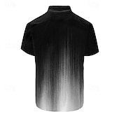 economico Geometrica-Per uomo Sfumatura Motivo Geometrico Camicia con Bottoni Camicie Stampate Manica Corta Hawaiano Resort All'aperto Affari / Cerimonia / Matrimonio Estate Collo ripiegato Stampato Bottonato Nero