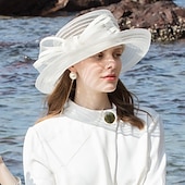 abordables Chapeaux de fête-chapeaux fibre seau chapeau disquette chapeau chapeau de soleil mariage décontracté élégant mariage avec nœud papillon casquette casque chapeaux