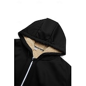 halpa fleece villapaidat-Miesten Huppari Täysi vetoketjullinen huppari Fleecetakki Musta Valkoinen Viini Armeijan vihreä Laivaston sininen Hupullinen Tavallinen Urheilu ja ulkoilu Päivittäin Pyhäpäivä Vintage Katutyyli