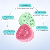 economico Apparecchi per la cura del viso-detergente viso elettrico con vibrazione ad alta frequenza per massaggio con sfera in silicone