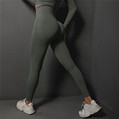 economico Leggings e collant da yoga-Per donna Pantaloni da yoga Leggings da yoga Vita Alta Yoga Allenamento in Palestra Pilates Collant Grigio scuro Nero Borgogna Spandex Gli sport Abbigliamento sportivo Elasticizzato Taglia piccola