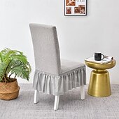 baratos Capa de cadeira-conjunto de capas de cadeira ajustáveis resistentes à água sala de jantar elástica jacquard elastano capa de assento removível capa de cadeiras de encosto alto