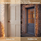cheap Solar String Lights-Solar Waterproof Copper Wire String Lights LED Firecracker Lights 6m 200LEDs Indoor Outdoor Holiday Garden Christmas Party Halloween Decoration Multi Color Lights