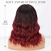economico Parrucche storiche-Parrucca con Frangia per Donne Parrucca Bob Ondulata Sintetica con Capelli Naturali Ricci e Resistenti al Calore Lunghezza Spalla per Halloween feste Cosplay
