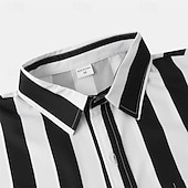 voordelige heren overhemd met knopen-Voor heren Overhemd Zomer overhemd Normaal shirt Strand hemd Overhemd met knopen Gestreepte shirts Zwart Geel Lichtgroen Blozend Roze Koningsblauw Lange mouw Gestreept Revers Vakantie Hawaii