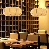 billige Øylys-led pendellys 3-farget lyskilde 50/60cm 1-lys wabi-sabi silke kreativ gresskar silke lysekrone japansk hjem dekorative hengende lamper e26/e27 soverom stue spisestue 85-265v