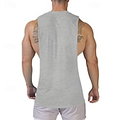 abordables Camisetas sin mangas de gimnasio-Hombre Camiseta sin mangas Top Camisa sin mangas Camiseta muscular de gimnasio Sin Mangas Cuello Barco Verano Plano Moda Design Músculo Exterior Gimnasia Noche Azul Piscina Azul Marino Gris Ligero