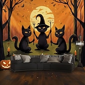 olcso halloween faliszőnyegek-macskák függő gobelin parasztház sütőtök fal művészet nagy kárpit falfestmény dekoráció fénykép háttér takaró függöny otthon hálószoba nappali