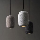 お買い得  ドラムとコーンのデザイン-LED ペンダントライト E27 工業用テラゾ仕上げ吊り下げライト カラーセメントペンダントランプ 透明ガラスシェード シャンデリア 農家の玄関 ダイニングルーム キッチンアイランド用