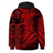 abordables Gothique &amp; Crâne-Homme Graphique Horreur gothique Sweat à capuche Sweats à capuche Sweatshirt Frais manche longue À capuche Rouge Violet Vert Automne Hiver Designer S M L XL 2XL 3XL
