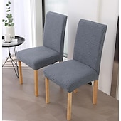 abordables Funda para silla de comedor-Funda para silla de comedor para cocina, funda para silla de tela polar, fundas elásticas para asiento