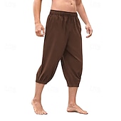 economico Fondi-Retrò Vintage Medievale Rinascimento Pantaloni da pirata Cavaliere Celtico Ranger Tinta unica Costume Per uomo Costumi da pirata Fantasia Halloween Carnevale Mascherata Performance LARP Fiera