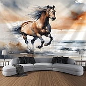 levne zvířecí tapisérie-zvíře kůň pláž závěsný gobelín nástěnné umění velký gobelín nástěnná malba výzdoba fotografie pozadí přikrývka opona domácí ložnice dekorace obývacího pokoje