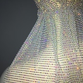 economico Accessori e altro-lussuosa fascia per capelli a maglia larga con strass - fascia elastica per turbante con cristalli e accenti scintillanti - perfetta per le donne in discoteca, rave party