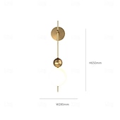 billige Vegglamper for innendørsbruk-led innendørs vegglamper varm hvit 65/72cm 1/2-lys kobber midten av århundret moderne langvegglys bar globus veggmontert lampe gårdshus ball lineær lysarmatur for stue soverom hotell korridor gang