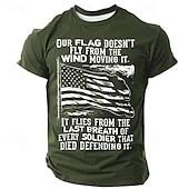cheap Patriotic Veteran T shirts-Veterans Day Men&#039;s Patriot Patriotic Veteran American US Flag Funny Slang T shirt Short Sleeve T shirt 3D Print Crew Neck Shirt Retro Vintage Casual Street Style Sports Outdoor Holiday Going out