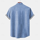 economico Classico-Per uomo Camicia camicia di lino Camicia da spiaggia Camicia hawaiana Albero di cocco Da mare Per eventi Rosa Blu Kaki Maniche corte Collo ripiegabile Estate Abbigliamento