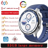 abordables Montres connectées-696 DTWatchX Montre intelligente 1.43 pouce Smartwatch Montre Connectée Bluetooth Podomètre Rappel d&#039;Appel Moniteur de Sommeil Compatible avec Android iOS Femme Hommes Mode Mains-Libres Rappel de