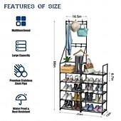 cheap Storage Racks-5-Tier Shoe Rack Organizer, Freestanding Coat and Shoe Rack, 25 Pairs Shoe Shelf for Entryway