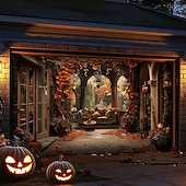 olcso Garázs- és ajtózászlók-Ajtódekorációk Kültéri Garázskapuszalag Tökmező Banner Ijesztő Erdő Nagy Háttérdíszítés Ünnepi Kültéri Garázskapus Haza Fali Díszek