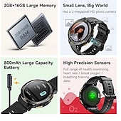 cheap Smartwatch-iMosi I6 Smart Watch 1.43 inch 4G LTE Cellular Smartwatch Phone 4G Pedometer Call Reminder Sleep Tracker Compatible with Null Men GPS Hands-Free Calls Waterproof IP 67 46mm Watch Case