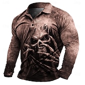 恐怖の一夜 男性用 死神 ポロシャツ 半袖 ポロシャツ 折襟 スポーツウェア 抽象画 カジュアル ストリート 日常 祝日 ビーチ 3D プリント 春夏 ブラック ルビーレッド ブルー お買い得  ハロウィン-恐怖の一夜 男性用 死神 ポロシャツ 半袖 ポロシャツ 折襟 スポーツウェア 抽象画 カジュアル ストリート 日常 祝日 ビーチ 3D プリント 春夏 ブラック ルビーレッド ブルー