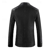 billige Blazere for menn-Herre Blazer Formell kveld Fritid / hverdag Søt Alle årstider 65%Cotton 35%Polyester Ensfarget / vanlig farge Paljetter Fritid Bryllup Enkeltkneppet Blazer Sølv Svart Rød Blå