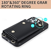 tanie Etui do iPhone&#039;ów-telefon Kılıf Na iPhone&#039;a 16 iPhone&#039;a 15 Pro MaxPlus iPhone 14 13 12 11 Pro Max Plus Mini Etui na karty portfela Z podpórką Uchwyt pierścieniowy Zamek Retro TPU Metal Skóra PU