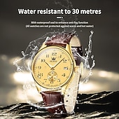 Недорогие Кварцевые часы-OLEVS Мужчины Кварцевые Минималистский Мода Наручные часы Светящийся Календарь ЗАЩИТА ОТ ВЛАГИ Украшение Кожа Часы