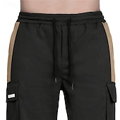 cheap Cargo Pants-Men&#039;s Cargo Pants Cargo Trousers Drawstring Elastic Waist Multi Pocket Stripe Wearable Outdoor Daily Camping &amp; Hiking Fashion Classic Black White