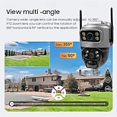 olcso Beltéri IP hálózati kamerák-dupla lencsés 4g kamera napelemes pir emberi érzékelés éjjellátó vízálló biztonsági videó ip camara 8mp 4k akkumulátoros CCTV monitor