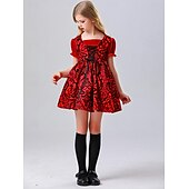 levne Dívčí kostýmy-Filmové a TV kostýmy Červená Karkulka Šaty Cosplay kostým Dětské Dívčí Filmové a TV kostýmy Cosplay Lolita Párty Festival Vánoce Plesová maškaráda Mardi Gras Jednoduchý karnevalový kostým