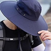 baratos Toucas para o exterior-Unisexo Chapéu de Sol Chapéu Balde Chapéu boonie Prova-de-Água Proteção UV para Pesca Praia Campismo / Escursão / Espeleologismo Côr Sólida Fibra Acrilica Verão Primavera