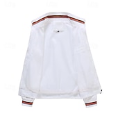 economico Giubbotti Casual-Per uomo Giacca leggera Giacca bomber Giornaliero Da mare Tasche Primavera &amp; Autunno Liscio Di tendenza Classico Bavero Standard Nero Bianco Giallo Verde chiaro Blu scuro Giacca
