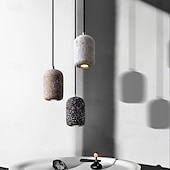 お買い得  ドラムとコーンのデザイン-LED ペンダントライト E27 工業用テラゾ仕上げ吊り下げライト カラーセメントペンダントランプ 透明ガラスシェード シャンデリア 農家の玄関 ダイニングルーム キッチンアイランド用