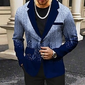 abordables Blazers Imprimés pour Hommes-Homme Dégradé manche longue Col Rabattu Affaires Abstrait Occasionnel Travail Tenue de travail Sortir Boutons Imprimé Multi-poches