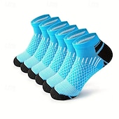 billiga herrstrumpor-Herr 6 par Multipack Socka Löparstrumpor Vardagliga strumpor Svart Vit Färg Geometrisk Sport &amp; Utomhus Dagligen Semester Grundläggande Medium Vår Höst Mode Ledigt