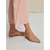 economico Ballerine da donna-Per donna Ballerine Mary Jane Da mare Ufficio Giornaliero Nappa Piatto Elegante Boemia Festività Raso Similpelle Listino alla caviglia Rosa polveroso Nero