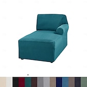 baratos Cobertura de Sofa-capa de chaise lounge capas de cadeira elásticas de luxo para sala de estar capa de chaise lounge com braço duplo capa de chaise lounge para quarto chaise tecido jacquard macio lavável à máquina