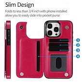 economico Cover per iPhone-telefono Custodia Per iPhone16 iPhone 15 Pro Max Plus iPhone 14 13 12 11 Pro Max Plus Mini SE Per retro Con supporto A calamita Slot per schede Retrò TPU pelle sintetica