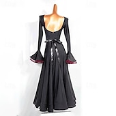 preiswerte Tanzkleidung für Balltänze-Elegantes Gesellschaftstanzkleid für Damen, Performance-Party, moderne Tanzkleidung, Langarm, Tango, Walzer, Standardkostüme