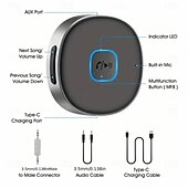 Недорогие Автомобильные зарядные устройства-Адаптер AUX Bluetooth Беспроводной адаптер Bluetooth 5.0 с микрофоном для громкой связи в автомобиле 3,5 мм