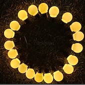 economico Striscie luci ad energia solare-stringa di lampadine solari impermeabili per esterni natale g50 lampadina luce matrimonio giardino fata luce festa di natale vacanza campeggio esterno balcone decorazione del paesaggio