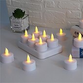 cheap Candle Lights-6pcs Rechargeable LED Flameless Candles - Battery Operated Votive Tea Lights for Christmas, Valentine&#039;s Day, Thanksgiving, and Home Wedding Decorations