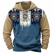 economico felpe 3d da uomo-Per uomo Stampa Bandana Felpa con cappuccio Felpe Felpa Felpa con cappuccio Manica lunga Felpa con cappuccio Girocollo Di tendenza Stampa 3D Blu Marrone Autunno Inverno progettista