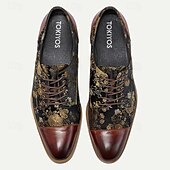 economico Scarpe Eleganti Elementari-Per uomo Oxford Stampa scarpe Di pelle Pelle Traspirante Comodo Antiscivolo Con lacci intrecciali Marrone Autunno Inverno