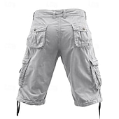 baratos Clássico-Homens Shorts táticos Capri Cargo Shorts Bermuda Cargo Calção Shorts de Trilha Botões Bolso multi Tecido Vestível Comprimento da panturrilha Ao ar livre Diário Acampar e Caminhar Moda Clássico Preto