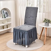 billiga Fåtöljskydd och armlöst stoltäckning-stolsöverdrag med kjolfåll elegant och snygg design mjukt och slitstarkt tyg perfekt för matsal eller speciella tillfällen ger fullt stolskydd lätt att installera och maskintvättbar